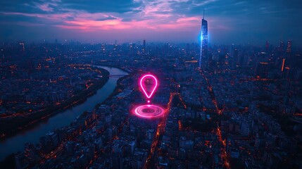 Poster - futuristic digital cityscape with interconnected network nodes showcasing advanced 5g technology for global connectivity,smart city infrastructure