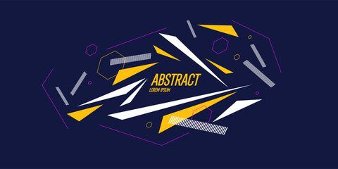 Poster - Composition with geometric shapes. Abstract background for design. A template for advertising in a modern style. Stylish illustration for the poster. Trendy stylish graphics.