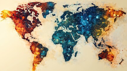 Poster - futuristic vector illustration of a global internet network background showcasing worldwide connecti