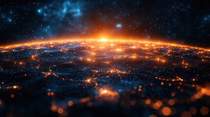 Poster - global communication network concept showcasing worldwide connectivity through advanced digital tech
