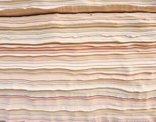Poster - Soft Layered Texture. Muted Beige Paper. Cream and Peach Waves. Delicate Fabric Arrangement. Warm Background. Calming Neutral Tones. Perfect for Design Projects and Gentle Visuals.