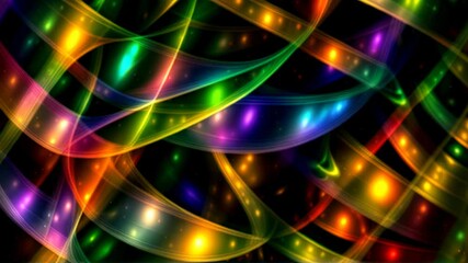 Wall Mural - A colorful, abstract image with a rainbow of colors and a black background