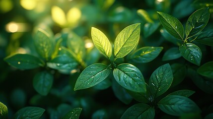 Poster - green bokeh background with soft light effects ideal for fresh and tranquil design projects featuring natural and serene atmosphere perfect for nature themed visuals and eco friendly concepts