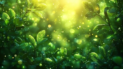 Poster - green bokeh nature abstract background vector illustration for fresh and serene design projects with vibrant natural visuals