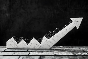 Poster - Upward Trend Growth Graph on Wood