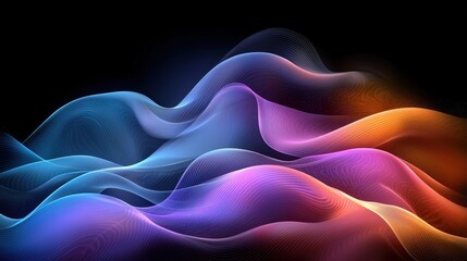 Poster - An elegant abstract background featuring wavy lines and fluid waves in dynamic motion