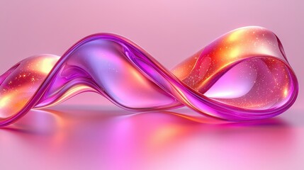 Poster - A stunning pink and orange abstract background featuring wavy shapes and fluid dynamics