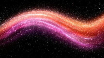 Poster - Radiant bright pink wave of light flowing softly against a stark black background