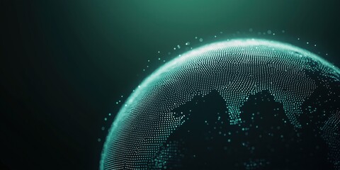 Poster - Digital globe representation with glowing dots and abstract background