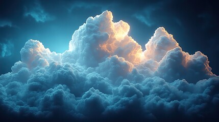Poster - high quality transparent cloud png with realistic shading and lighting effects