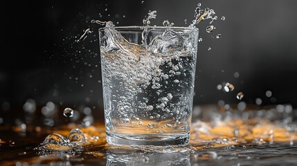 Poster - high resolution glass of water on transparent background for clean and minimalist designs isolated png ideal for product mockups digital artwork and refreshing beverage visuals