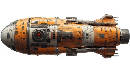 Poster - high resolution spacecraft png isolated on transparent background for digital art science fiction projects and space themed designs featuring detailed spacecraft elements and realistic renderings