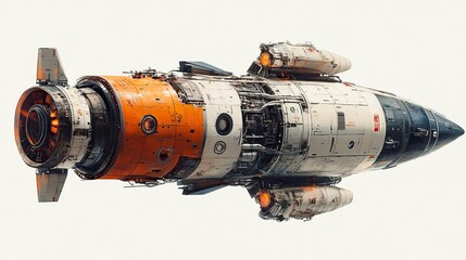 Poster - high resolution spacecraft png isolated on transparent background for digital art science fiction projects and space themed designs featuring detailed spacecraft elements and realistic renderings