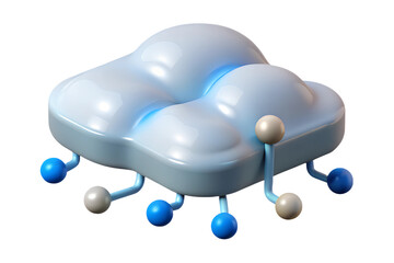 Fototapete - 3D Render of Cloud Computing Network - Abstract Data Storage Concept