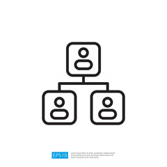 Poster - Minimalist Icon Representing Organizational Structure With Simple Lines And Shapes, Using Abstract Elements For Visual