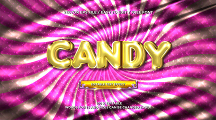 Poster - Candy 3D Rendering text effect style