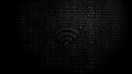 Poster - Wireless signal embossed on dark metal