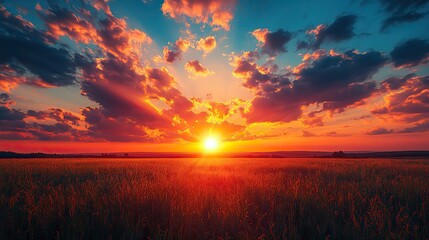 Poster - majestic 4k time lapse stunning sunrise sunset landscape with moving clouds nature s breathtaking light show generative ai