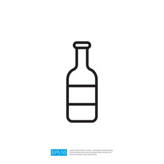 Poster - Empty Beverage Bottle Icon Line Art Design on White Background for Graphic and Commercial Use