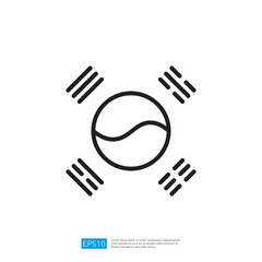 Poster - Abstract Icon Representing Sport And Fitness With Circular Shape And Wave Lines, Minimalist Symbol Design For Health And Activity