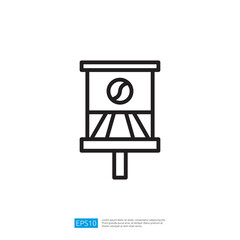 Poster - Simple Geometric Icon Representing Notification Sign with Warning Indicator in Minimalistic Design