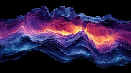 Poster - A vibrant and colorful abstract background merging bright hues with a dark black backdrop