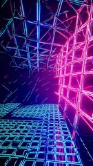 Poster - Cosmic Neon Dance Data Labyrinth