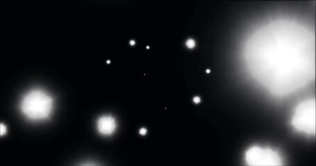Poster - Image of glowing light spots moving over black background