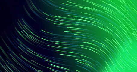Wall Mural - image of glowing light trails moving over black background