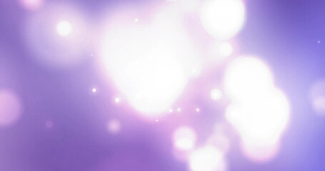 Poster - Image of glowing light spots moving over blue background