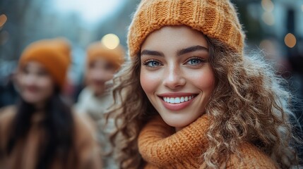 Poster - multiracial group of women enjoying a day of shopping and strolling through the city streets