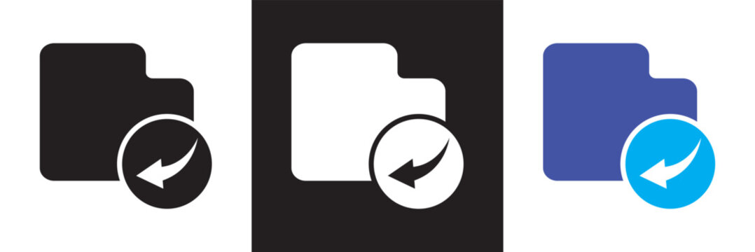 Document with download arrow icon.  isolated on white and black background. Vector illustration. EPS 10