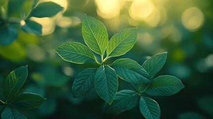 Poster - nature green bokeh background with soft light effects for fresh and serene visual aesthetics in natural design projects