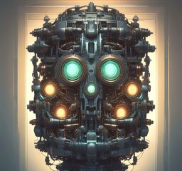 Wall Mural - illustration of techno background.