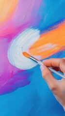 Poster - Creative painting process art studio visual art colorful environment close-up view artistic expression