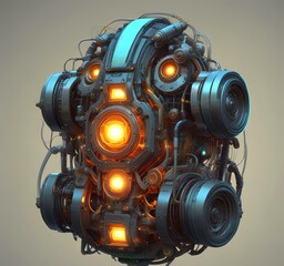 Wall Mural - illustration of techno background.