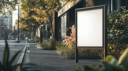Poster - A blank real estate sign on a property, standing outside a house or office, offering endless possibilities for advertising your listing.