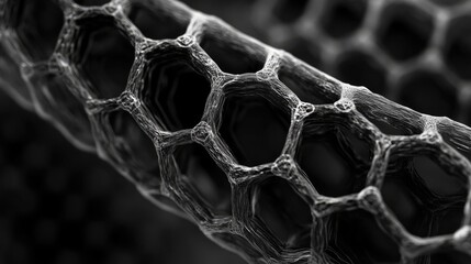 Poster - A close-up of high-tech nanotube structures with hexagonal patterns, illustrating the precision and innovation that drive advancements in science and technology.