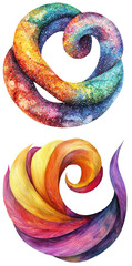 Poster - Vibrant watercolor swirls abstract art digital creation colorful environment artistic viewpoint translate background