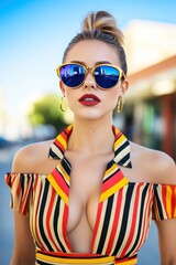 Sticker - modern striped summer fashion 