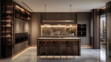 Aufkleber - A dramatic slider showing the transition from a pencil design sketch of a kitchen to the completed custom kitchen, complete with modern, elegant finishes.