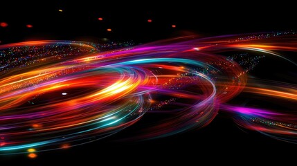 Poster - A dynamic image of colorful fiber optic cables with light trails, symbolizing the fast-paced world of technology and digital connectivity.