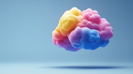 Poster - Colorful abstract cloud formation digital art creative design soft background elevated view imagination and inspiration