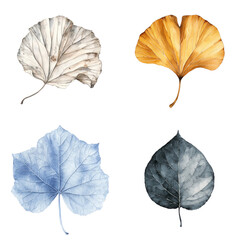 Poster - Watercolor leaves artwork natural environment botanical serene setting artistic concept with translate background