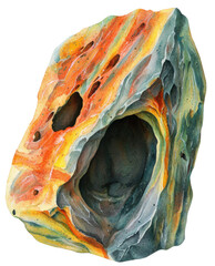 Poster - Watercolor artwork of colorful geode art studio painting creative space close-up view translate background effect