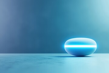 Poster - AI Powered Digital Assistant Floating in Cybernetic Environment with Blue Glow