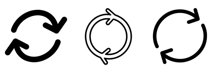 Poster - Black circular arrows representing synchronization, updating, and looping actions, displayed against transparent backdrop