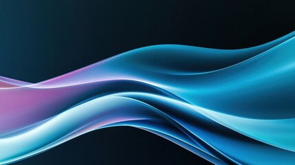 Poster - Abstract Flowing Light Waves in Futuristic Style with Quantum Vibes