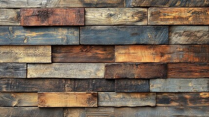 Poster - reclaimed wood wall paneling texture old wood plank texture background abstract aged brown flooring with textured wood grain pattern