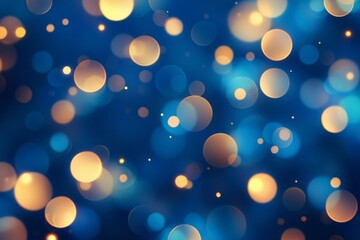 Wall Mural - Abstract blurred bokeh lights on a blue background